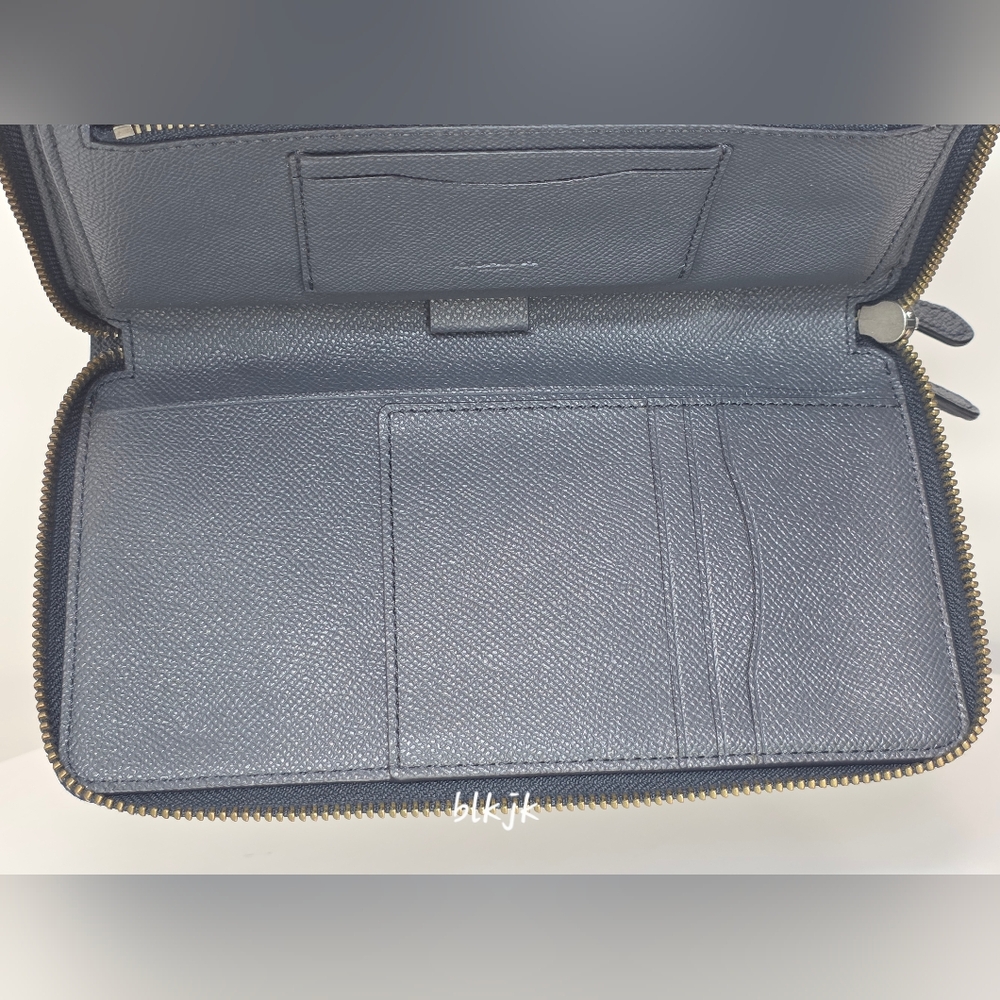 Coach Crossgrain Double Zip Travel Wallet *Blue* NWOT - Picture 11 of 16